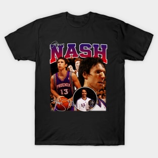 Steve Nash Basketball Legend Signature Vintage Retro 80s 90s Bootleg Rap Style T-Shirt